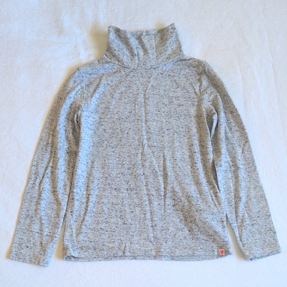 H&M basic gray heather cotton blend long sleeve turtleneck top 4-6 girls - Picture 1 of 5